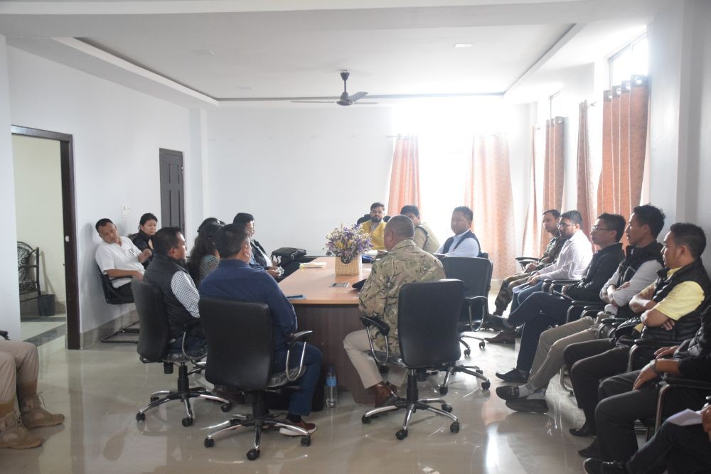 Deputy Commissioner & Chairman DDMA, Mokokchung, Sashank Pratap Singh, addressing the members during the District Level monsoon preparedness cum quarterly DDMA meeting at DCs Conference Hall, Mokokchung on May 19. (DIPR Photo)